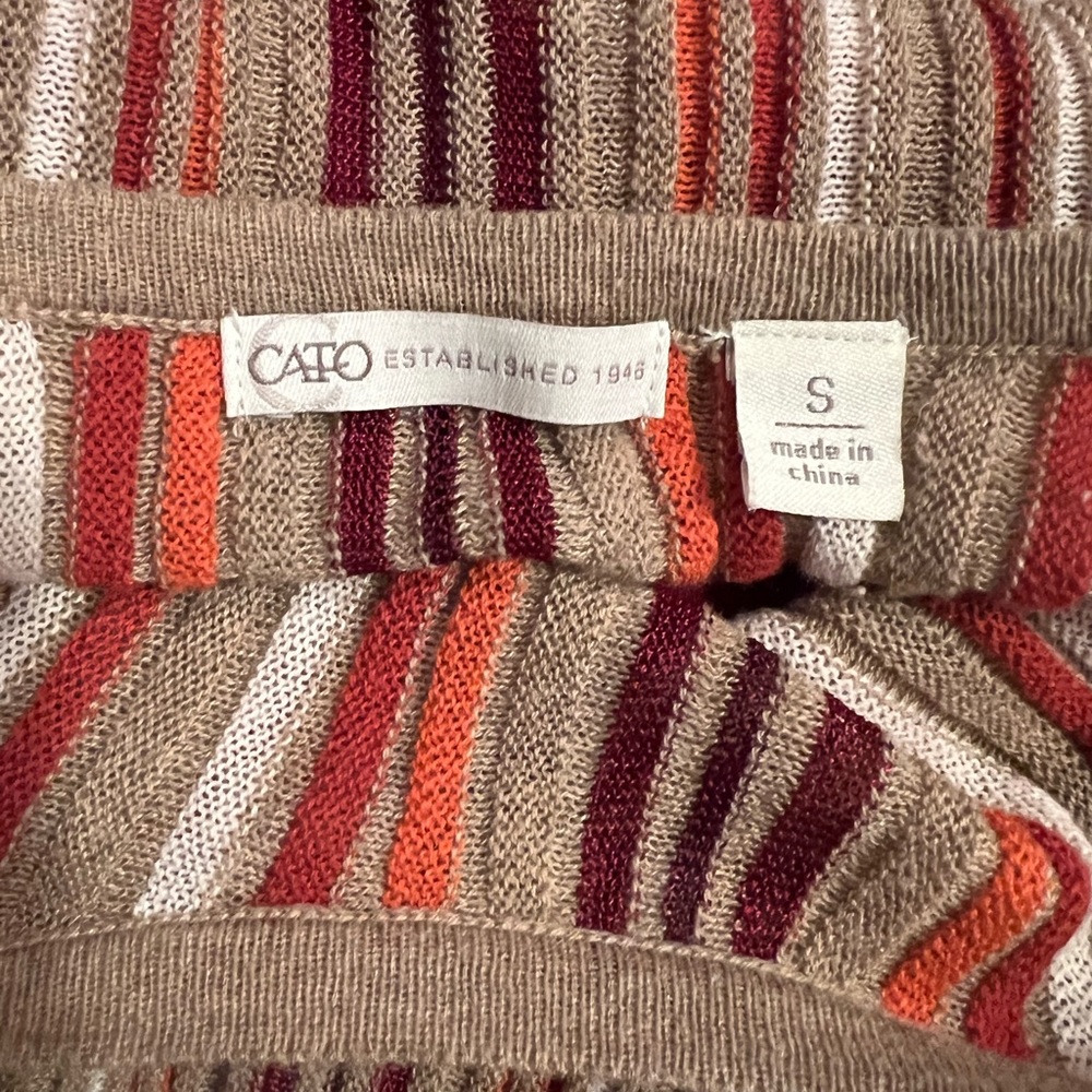 Women’s Cato Long Sleeve Vertically Striped Sweater Dress w/Full Cami Under, SM - Picture 5 of 7